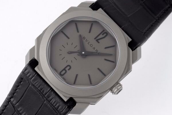 BVLGARI Octo Finissimo 102713 Gray Dial Leather Strap