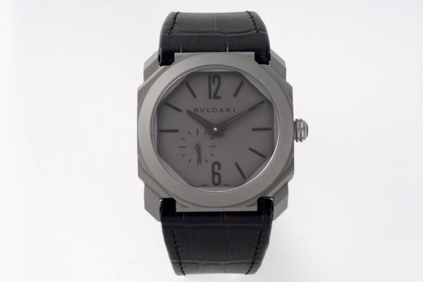 BVLGARI Octo Finissimo 102713 Gray Dial Leather Strap