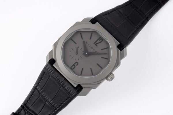BVLGARI Octo Finissimo 102713 Gray Dial Leather Strap