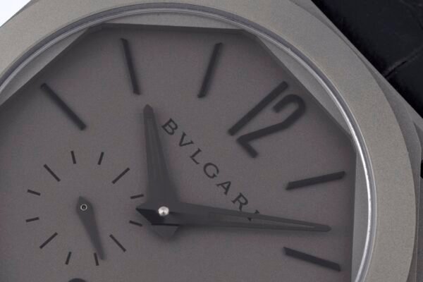 BVLGARI Octo Finissimo 102713 Gray Dial Leather Strap