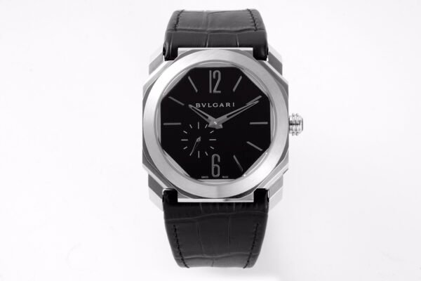 BV Factory Bvlgari Octo Finissimo 40mm Black Dial Leather Starp