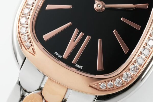 Bvlgari Serpenti Seduttori Diamond Bezel Silver Opaline Black Dial