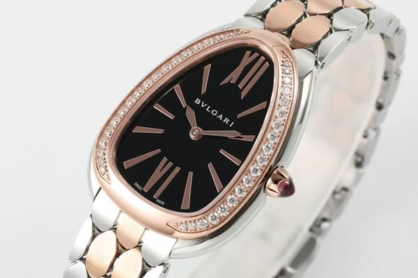 Bvlgari Serpenti Seduttori Diamond Bezel Silver Opaline Black Dial