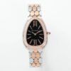 Bvlgari Serpenti Seduttori Diamond Bezel Silver Opaline Black Dial