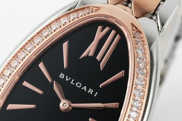 Bvlgari Serpenti Seduttori Diamond Bezel Silver Opaline Black Dial