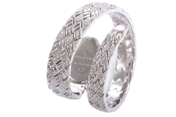 BV Factory Bvlgari Serpenti Spiga super clone (20) Best 1:1 Super Clone White Mother of Pearl Dial Diamond Bezel