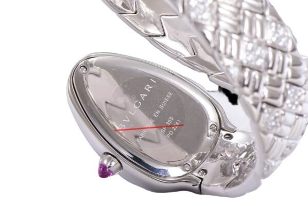 BV Factory Bvlgari Serpenti Spiga super clone (23) Best 1:1 Super Clone White Mother of Pearl Dial Diamond Bezel