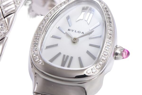 BV Factory Bvlgari Serpenti Spiga super clone (25) Best 1:1 Super Clone White Mother of Pearl Dial Diamond Bezel