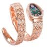 Bvlgari Serpenti Spiga rose gold malachite green diamond bezel