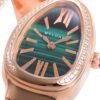 Bvlgari Serpenti Spiga rose gold malachite green diamond bezel