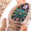 Bvlgari Serpenti Spiga rose gold malachite green diamond bezel