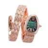 Bvlgari Serpenti Spiga rose gold malachite green diamond bezel