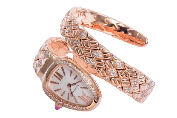 Bvlgari Serpenti Spiga Rose Gold Mother of Pearl Dial diamond bezel