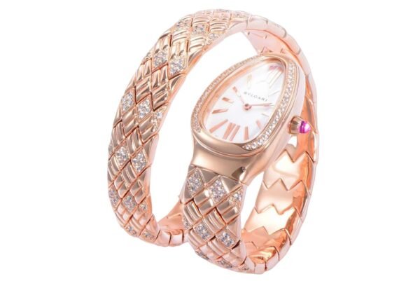 Bvlgari Serpenti Spiga Rose Gold Mother of Pearl Dial diamond bezel