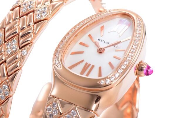 Bvlgari Serpenti Spiga Rose Gold Mother of Pearl Dial diamond bezel
