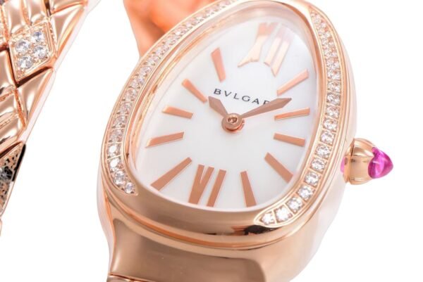 Bvlgari Serpenti Spiga Rose Gold Mother of Pearl Dial diamond bezel