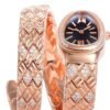 Bvlgari Serpenti Spiga Rose Gold Black Dial Diamond bezel