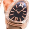 Bvlgari Serpenti Spiga Rose Gold Black Dial Diamond bezel