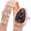 Bvlgari Serpenti Spiga Rose Gold Black Dial Diamond bezel