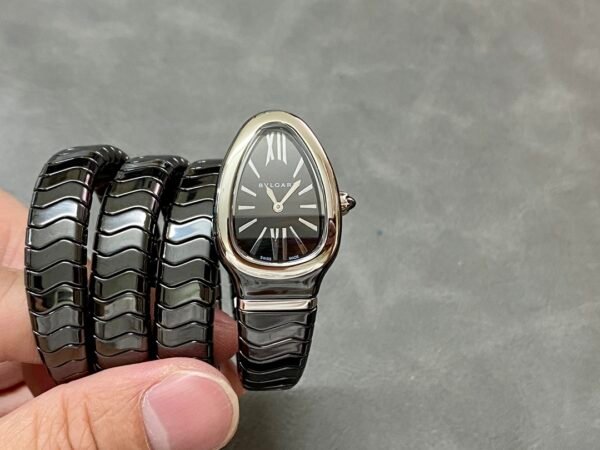 BVF Serpenti Spiga Double‑Spiral Black Ceramic Superclone Black Dial