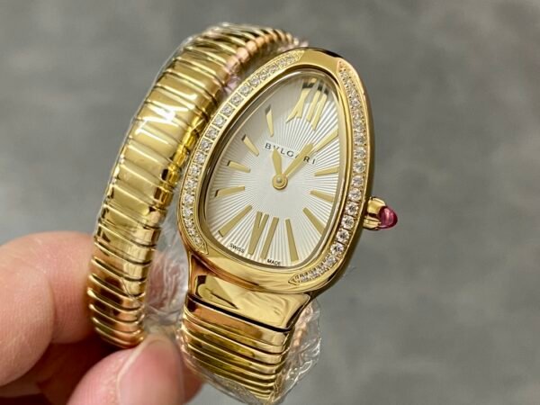 Bvlgari Serpenti Tubogas 18K Yellow Gold Single‑Spiral Diamond