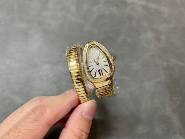 Bvlgari Serpenti Tubogas 18K Yellow Gold Single‑Spiral Diamond