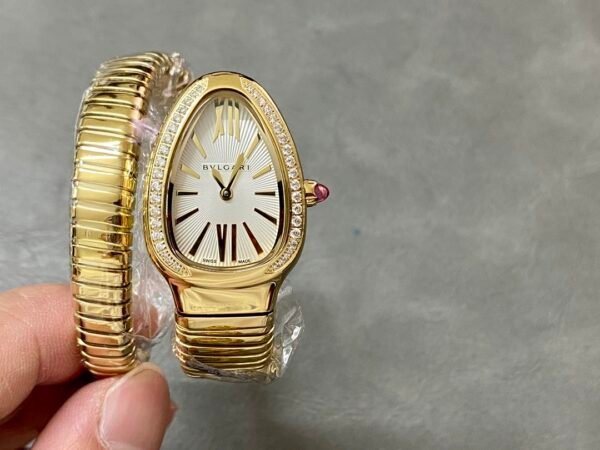 Bvlgari Serpenti Tubogas 18K Yellow Gold Single‑Spiral Diamond