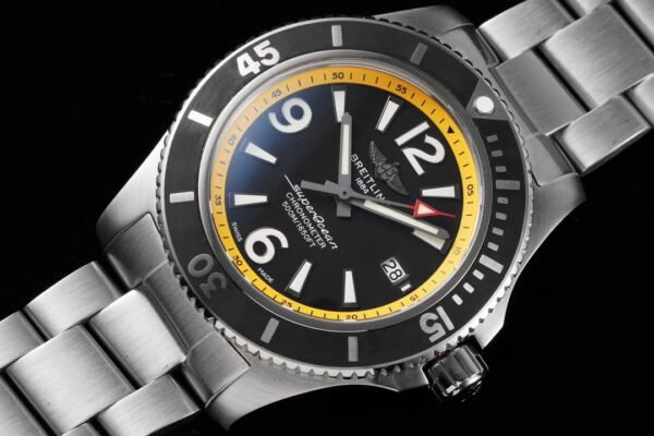 Breitling Superocean Automatic 42 Black and yellow steel bracelet