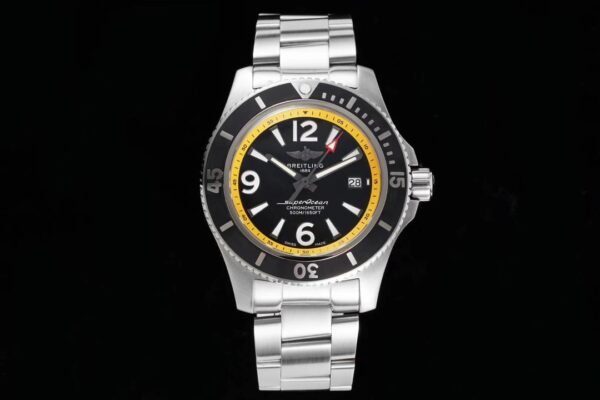 Breitling Superocean Automatic 42 Black and yellow steel bracelet