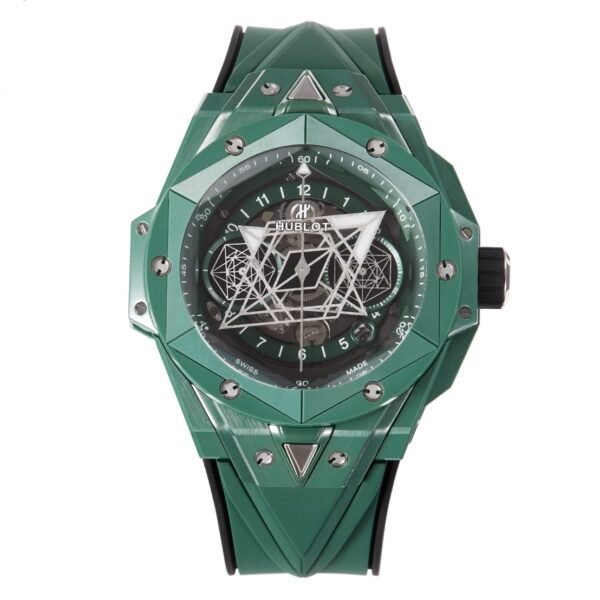 hublot big bang sang bleu II full green ceramic chronograph watch