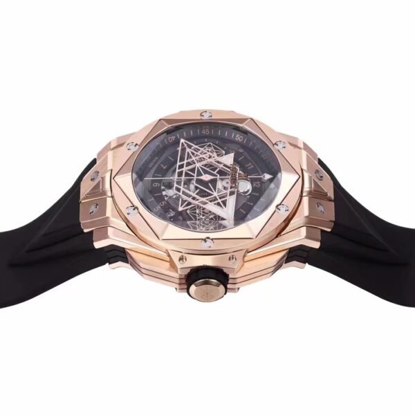 Best 1:1 Super Clone BBF Factory 45mm 18K Rose Gold Case Black Ceramic Bezel Skeleton Dial Flyback Chronograph