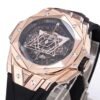 Best 1:1 Super Clone BBF Factory 45mm 18K Rose Gold Case Black Ceramic Bezel Skeleton Dial Flyback Chronograph