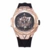 Best 1:1 Super Clone BBF Factory 45mm 18K Rose Gold Case Black Ceramic Bezel Skeleton Dial Flyback Chronograph