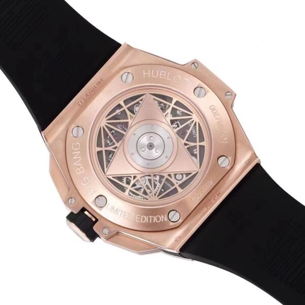 Best 1:1 Super Clone BBF Factory 45mm 18K Rose Gold Case Black Ceramic Bezel Skeleton Dial Flyback Chronograph