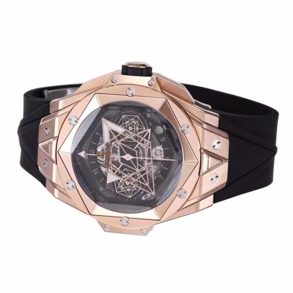 Best 1:1 Super Clone BBF Factory 45mm 18K Rose Gold Case Black Ceramic Bezel Skeleton Dial Flyback Chronograph