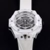 hub watch dial logo close up detail