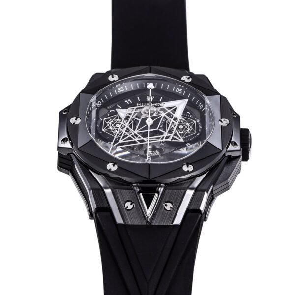hub black rubber watch strap for men