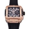 square bang unico rose gold rubber watch
