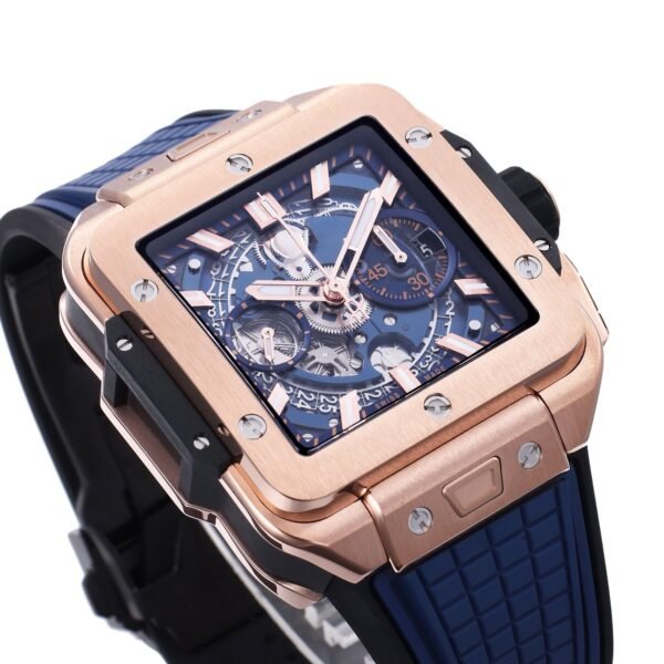Hublot Square Bang Unico BBF super clone (22) HUBLOT SQUARE BANG UNICO ROSE GOLD TITANIUM WATCH BBF