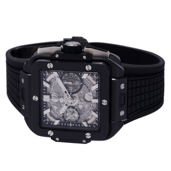 side view of a square bang unico watch