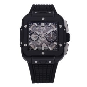 hublot square bang unico men full black ceramic chronograph watch