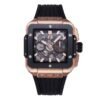 Hublot Square Bang Unico BBF super clone (5) hublot Best 1:1 Super Clone BBF Factory 18K Rose Gold PVD Case Black Ceramic Bezel Skeleton Flyback Chronograph