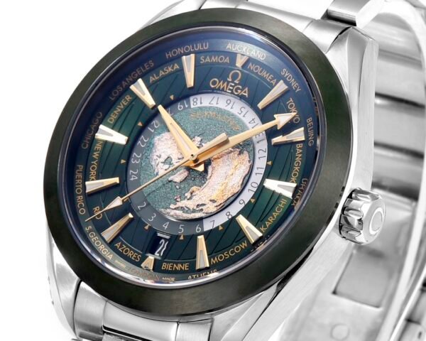 Omega Seamaster Aqua Terra 150M GMT Worldtimer Green Dial