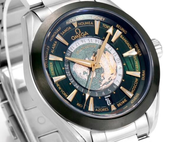 Omega Seamaster Aqua Terra 150M GMT Worldtimer Green Dial