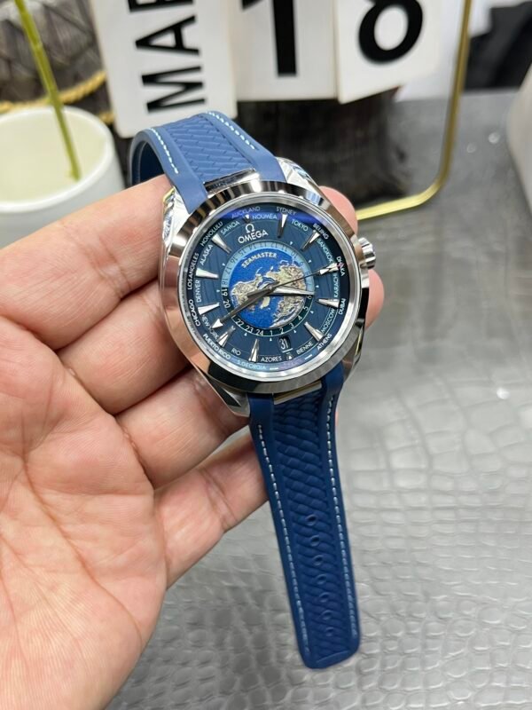 Omega Seamaster Aqua Terra 150M GMT Worldtimer VSF (12) Omega Seamaster Aqua Terra 150M GMT Worldtimer Blue VSF
