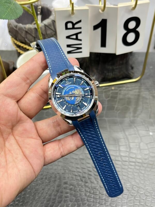 Omega Seamaster Aqua Terra 150M GMT Worldtimer VSF (15) Omega Seamaster Aqua Terra 150M GMT Worldtimer Blue VSF