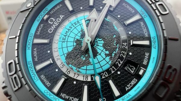 Omega Seamaster Planet Ocean Deep Black Worldtimer VSF