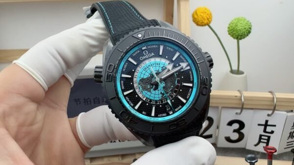 Omega Seamaster Planet Ocean Deep Black Worldtimer VSF