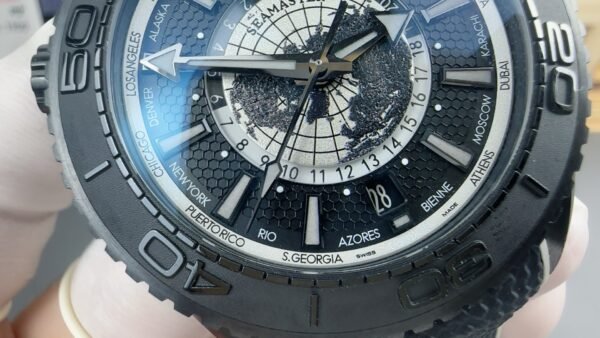 Omega Seamaster Planet Ocean Deep Black Worldtimer VSF