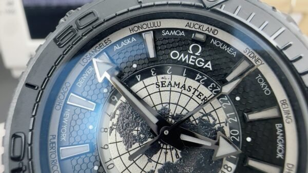 Omega Seamaster Planet Ocean Deep Black Worldtimer VSF